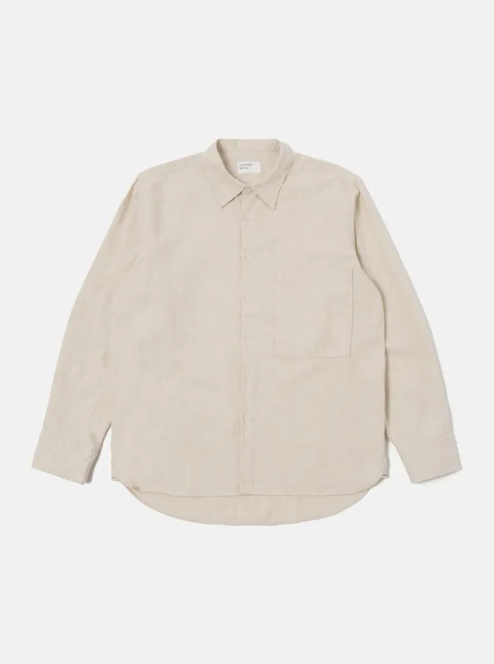 Square Pocket Shirt In Sand Brushed Flannel Men Universal Works Shirts