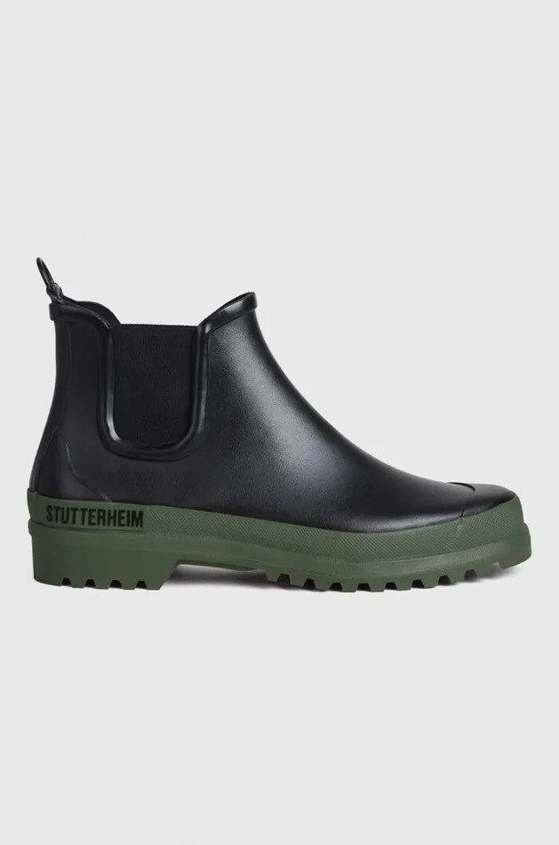 Stutterheim Chelsea Rainwalker BlackGreen Women Chelsea Boots