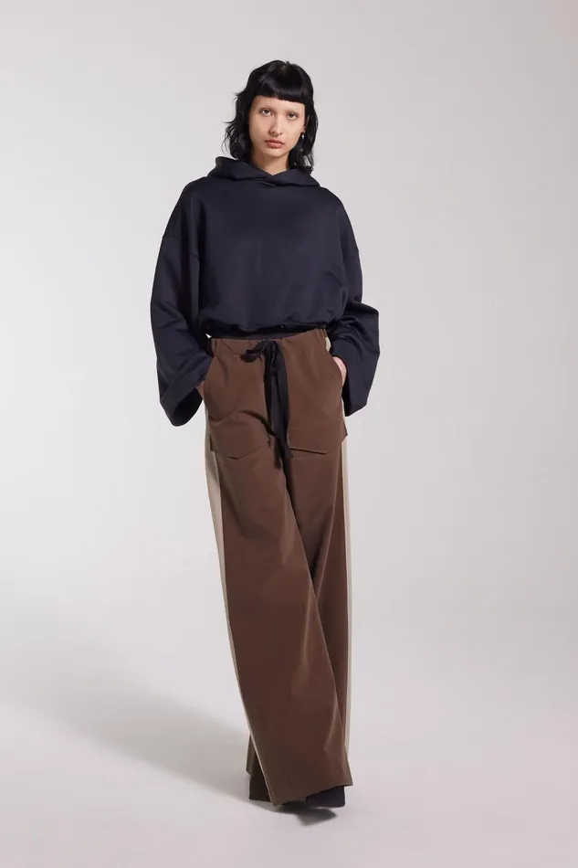 Stutterheim Jarla Stripe Trousers Dark Brown Women Bottoms