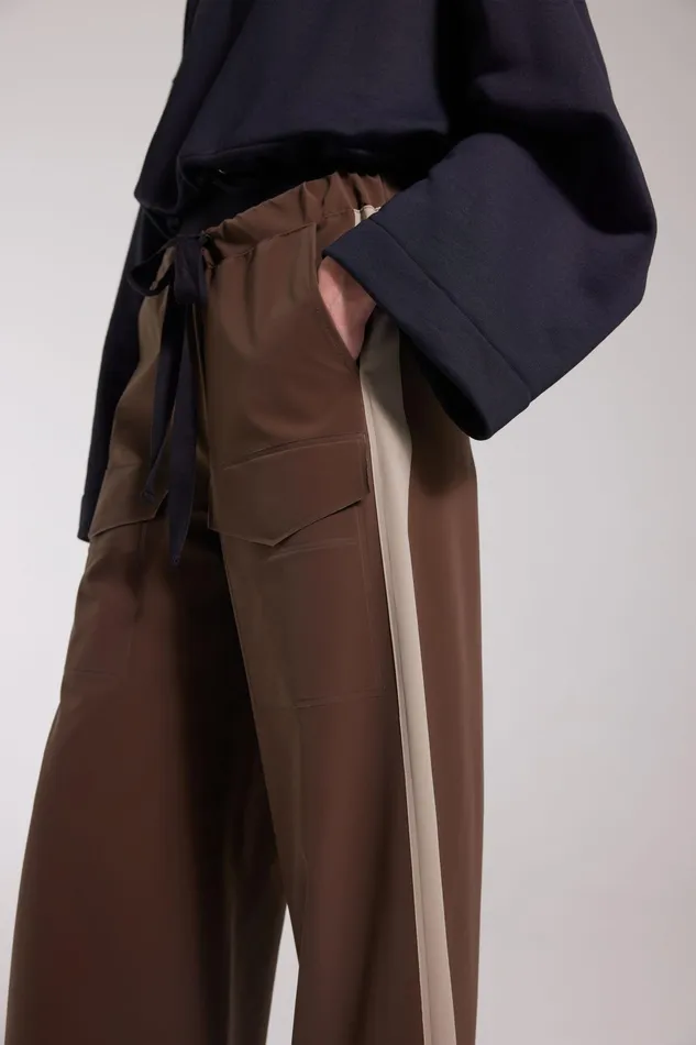 Stutterheim Jarla Stripe Trousers Dark Brown Women Bottoms