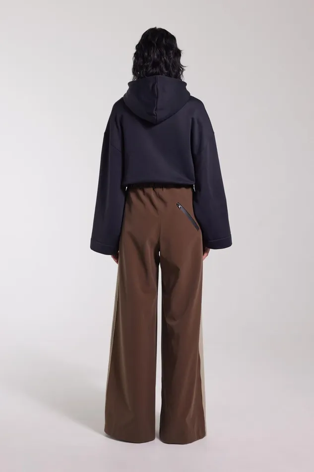 Stutterheim Jarla Stripe Trousers Dark Brown Women Bottoms
