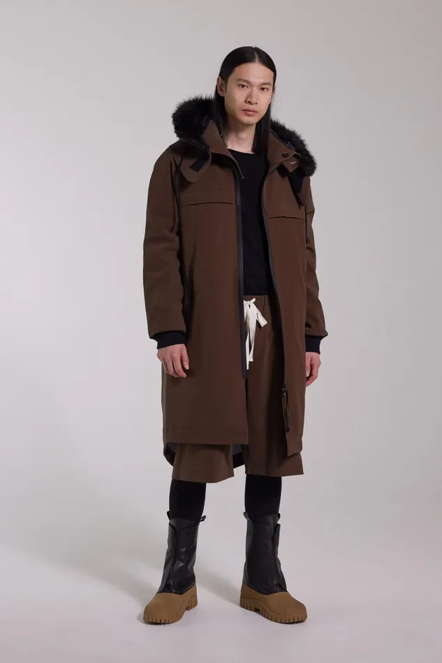 Stutterheim Kalix Matte Parka Dark Brown Men Winter Coats