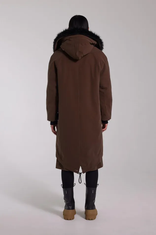 Stutterheim Kalix Matte Parka Dark Brown Men Winter Coats