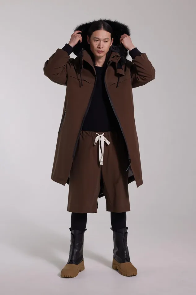 Stutterheim Kalix Matte Parka Dark Brown Men Winter Coats