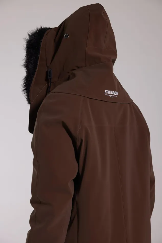 Stutterheim Kalix Matte Parka Dark Brown Men Winter Coats