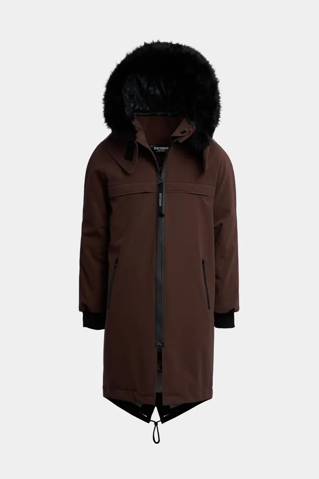 Stutterheim Kalix Matte Parka Dark Brown Men Winter Coats