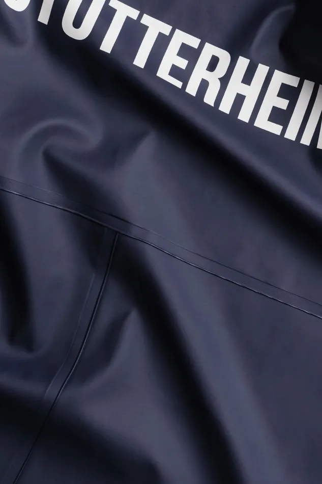 Stutterheim Mosebacke Long Print Raincoat Navy Women Long Raincoats