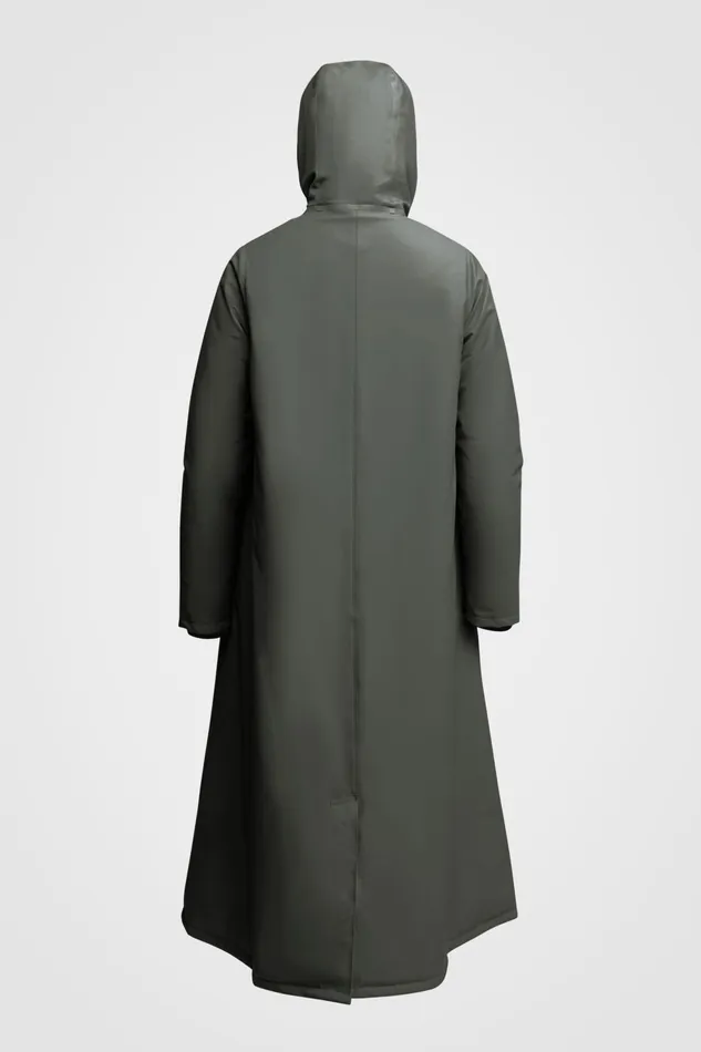 Stutterheim Mosebacke Long Winter Jacket Green Women Raincoats