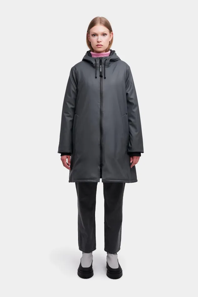 Stutterheim Mosebacke Winter Jacket Charcoal Women Winter Coats