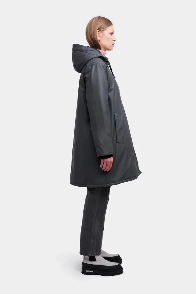 Stutterheim Mosebacke Winter Jacket Charcoal Women Winter Coats