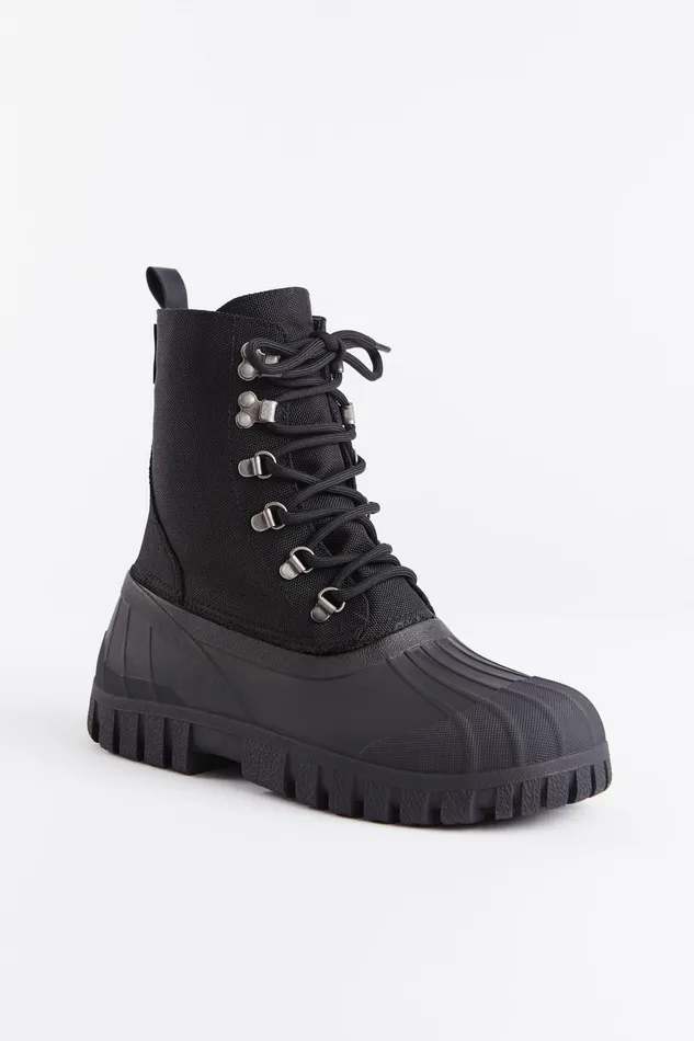 Stutterheim Patrol Boot Cordura Black Women Lace Up Boots