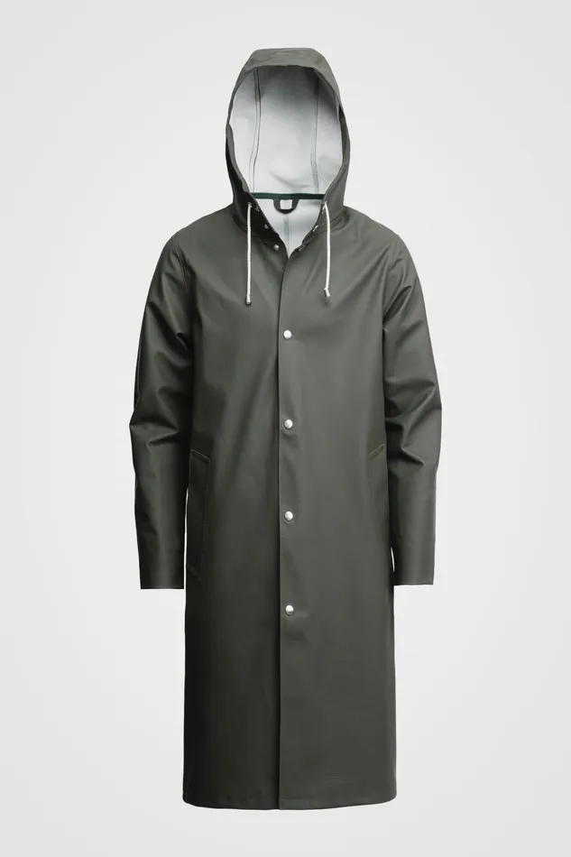 Stutterheim Stockholm Long Raincoat Green Women Long Raincoats