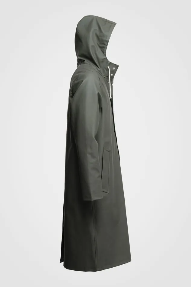 Stutterheim Stockholm Long Raincoat Green Women Long Raincoats