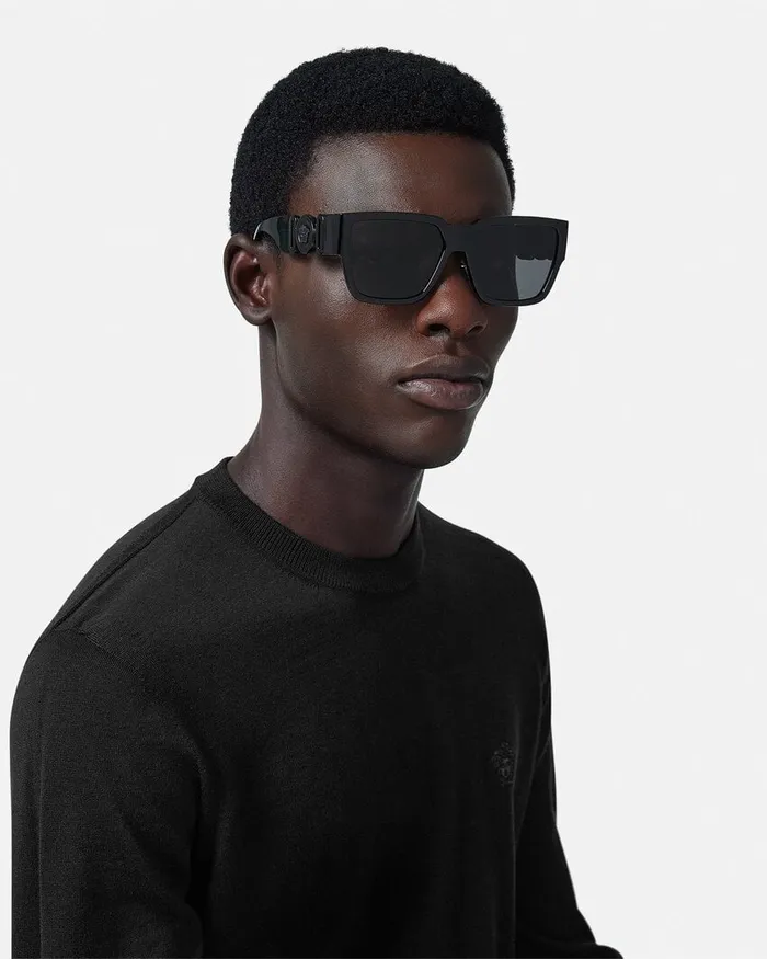 Sunglasses Men Versace Medusa Biggie Additional Fit Sunglasses Black
