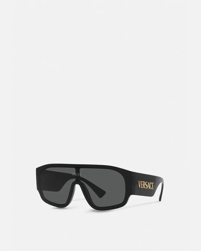 Sunglasses WomenMen Versace Logo Shield Sunglasses Black