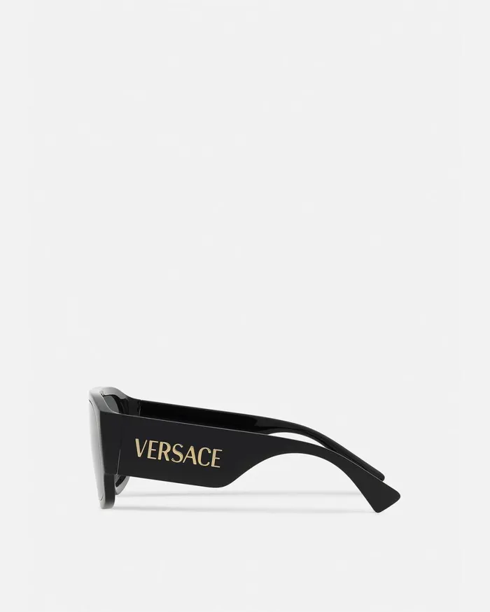 Sunglasses WomenMen Versace Logo Shield Sunglasses Black