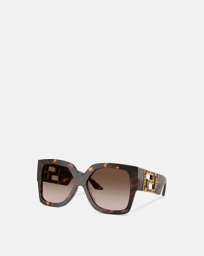 Sunglasses Women Versace Greca Sunglasses Blackgold