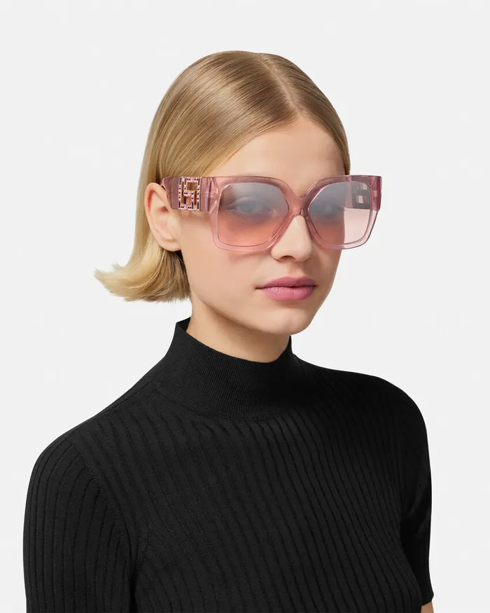 Sunglasses Women Versace Greca Sunglasses Pink