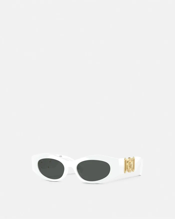 Sunglasses Women Versace Medusa Biggie CatEye Sunglasses Whitegold
