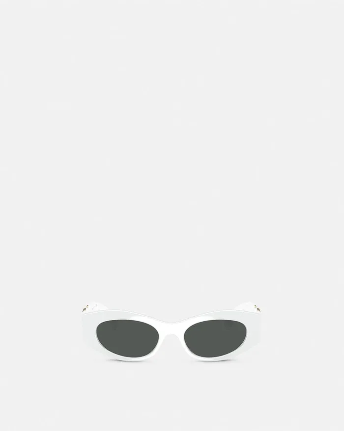 Sunglasses Women Versace Medusa Biggie CatEye Sunglasses Whitegold
