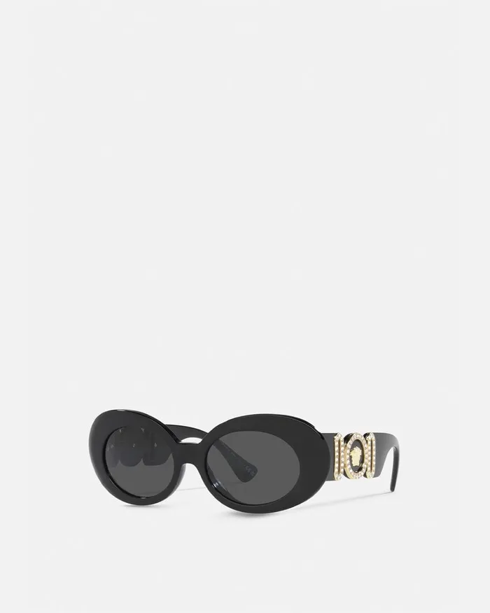 Sunglasses Women Versace Medusa Biggie Oval Sunglasses Blackgold