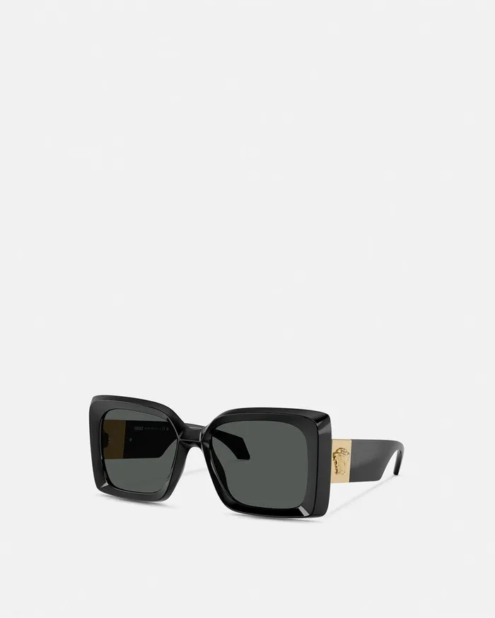 Sunglasses Women Versace Medusa Plaque Maxi Sunglasses Blackgold