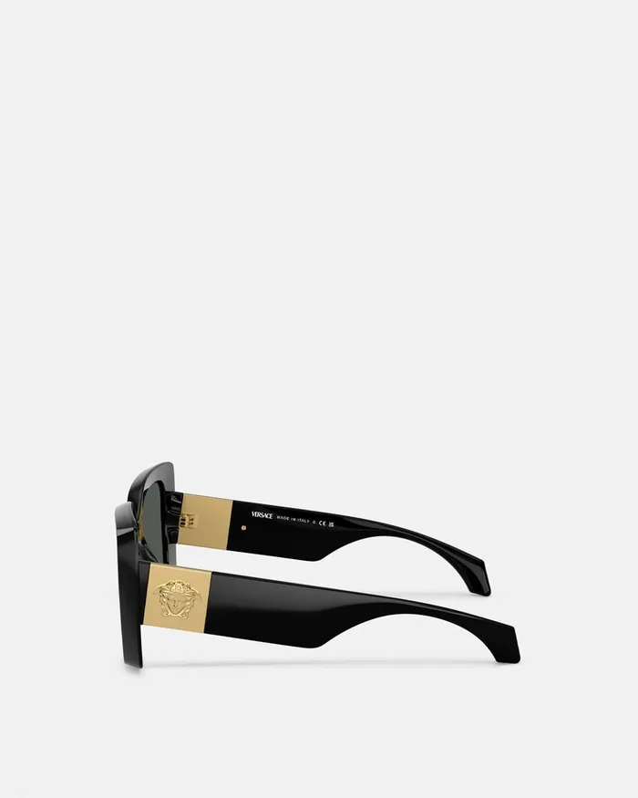 Sunglasses Women Versace Medusa Plaque Maxi Sunglasses Blackgold