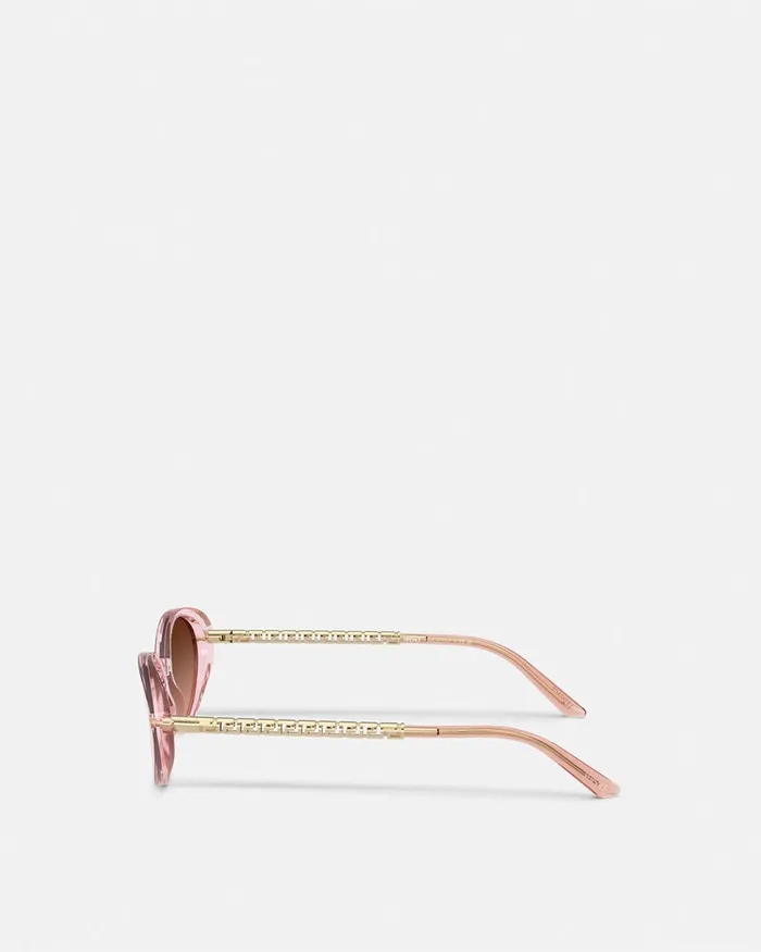Sunglasses Women Versace Tubular Greca Oval Sunglasses Pink