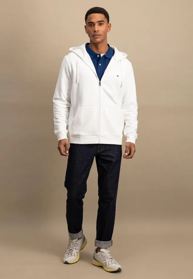 Sweat Men FYNCHHATTON Sweatshirt Jacket Made Of 100 Cotton Turf Greensummer Breezenavynew Offwhitemedium Gray