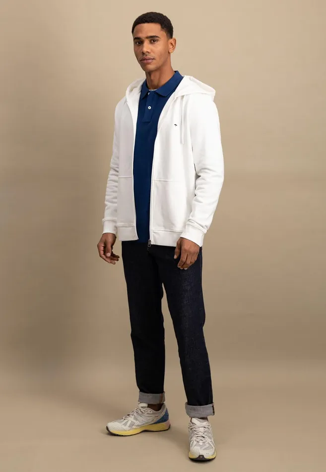 Sweat Men FYNCHHATTON Sweatshirt Jacket Made Of 100 Cotton Turf Greensummer Breezenavynew Offwhitemedium Gray