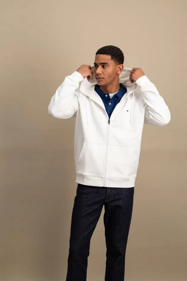 Sweat Men FYNCHHATTON Sweatshirt Jacket Made Of 100 Cotton Turf Greensummer Breezenavynew Offwhitemedium Gray