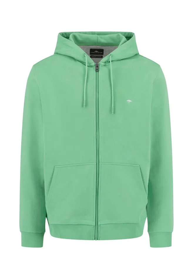 Sweat Men FYNCHHATTON Sweatshirt Jacket Made Of 100 Cotton Turf Greensummer Breezenavynew Offwhitemedium Gray