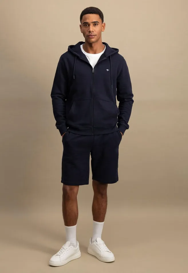 Sweat Men FYNCHHATTON Sweatshirt Jacket Made Of 100 Cotton Turf Greensummer Breezenavynew Offwhitemedium Gray
