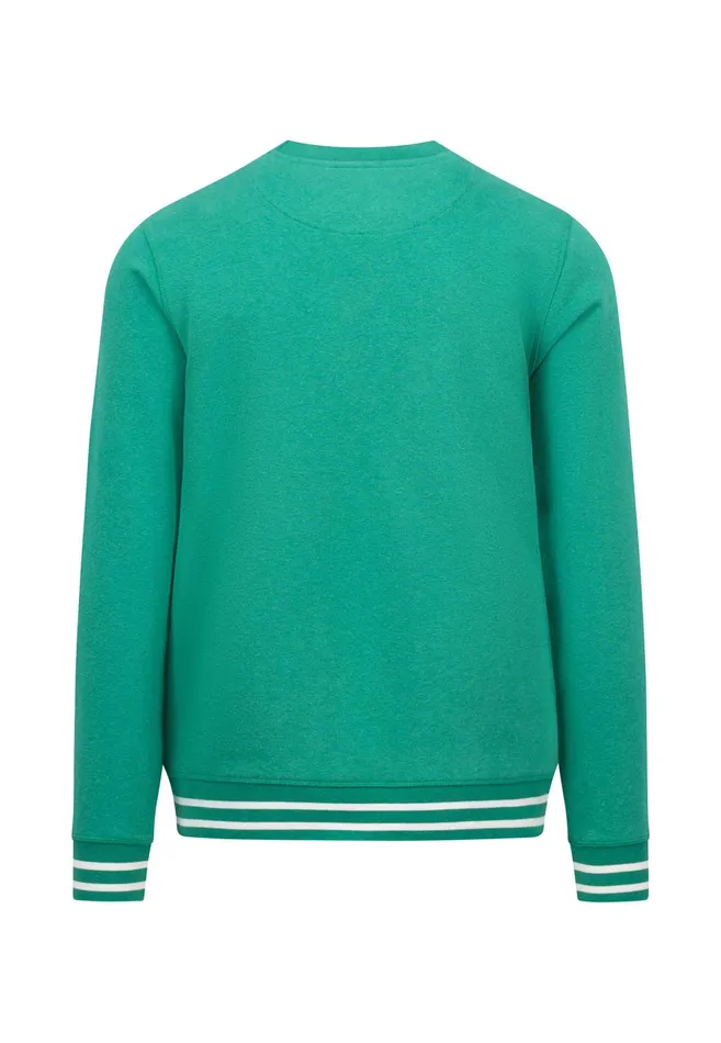 Sweater Men FYNCHHATTON Cotton Sweater With Logo Detail Cloud Bluemedium Graynavygrass Green