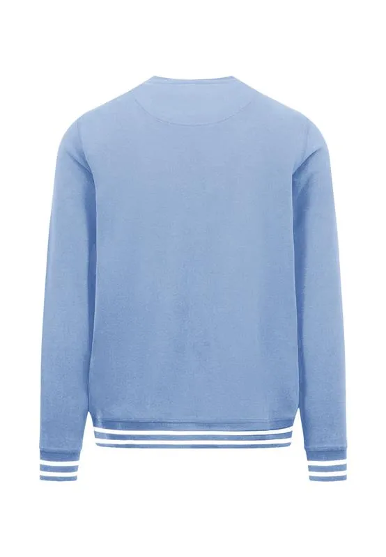 Sweater Men FYNCHHATTON Cotton Sweater With Logo Detail Cloud Bluemedium Graynavygrass Green