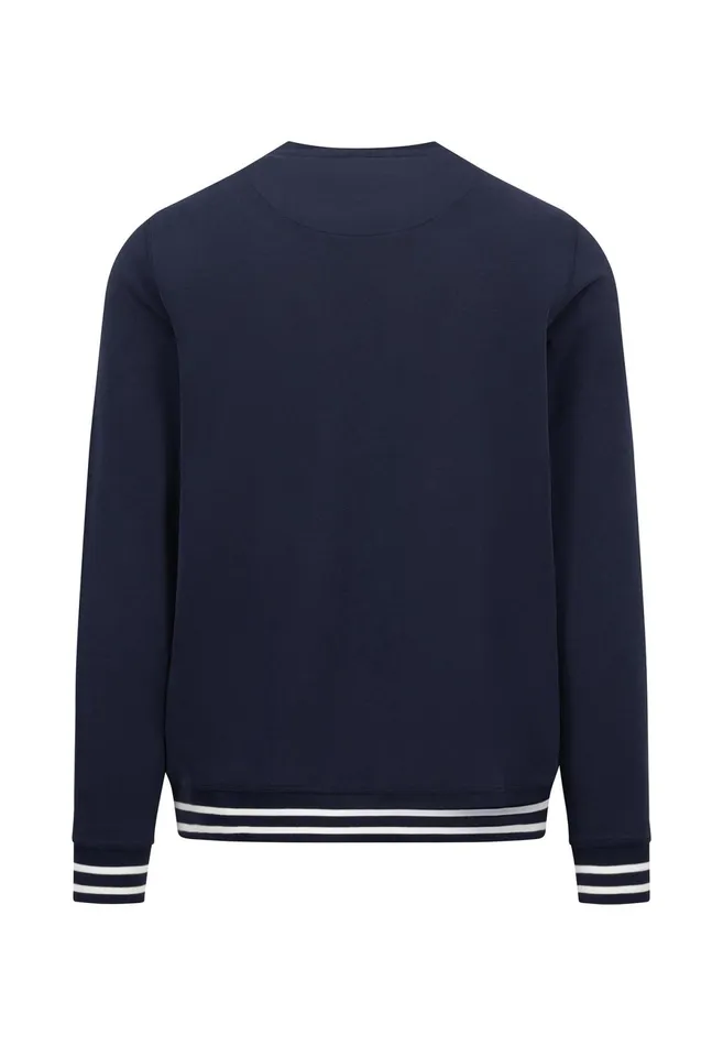 Sweater Men FYNCHHATTON Cotton Sweater With Logo Detail Cloud Bluemedium Graynavygrass Green