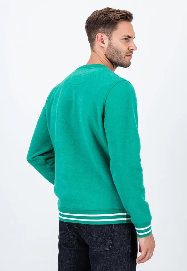 Sweater Men FYNCHHATTON Cotton Sweater With Logo Detail Cloud Bluemedium Graynavygrass Green