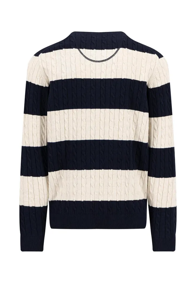 Sweater Men FYNCHHATTON Counta Of Braids Made Of The Finest Cotton Navy