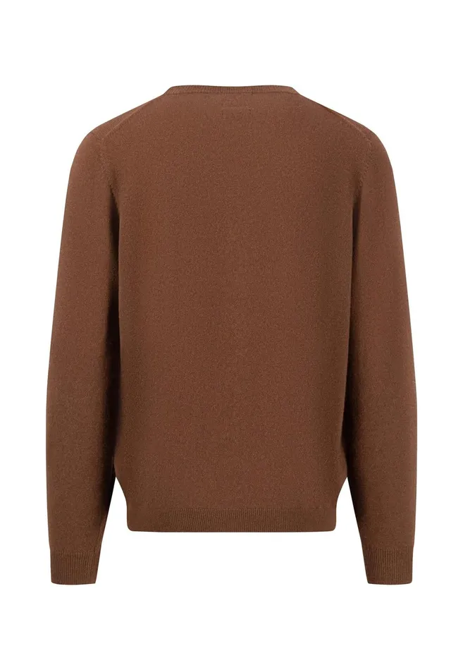 Sweater Men FYNCHHATTON Kashmir Knitting Sweater With A Circular Neckline Cloud Bluenavydark Emeraldhazelwinter Whitesteel