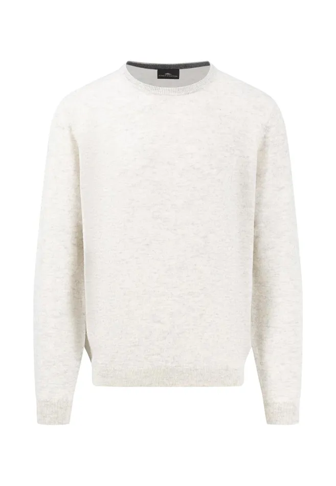Sweater Men FYNCHHATTON Kashmir Knitting Sweater With A Circular Neckline Cloud Bluenavydark Emeraldhazelwinter Whitesteel