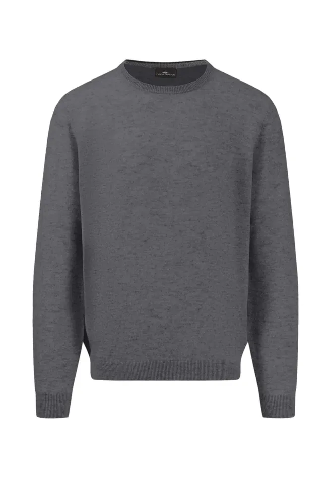 Sweater Men FYNCHHATTON Kashmir Knitting Sweater With A Circular Neckline Cloud Bluenavydark Emeraldhazelwinter Whitesteel
