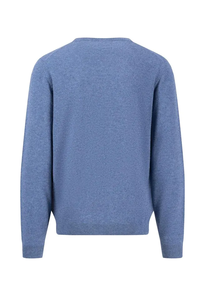 Sweater Men FYNCHHATTON Kashmir Knitting Sweater With A Circular Neckline Cloud Bluenavydark Emeraldhazelwinter Whitesteel