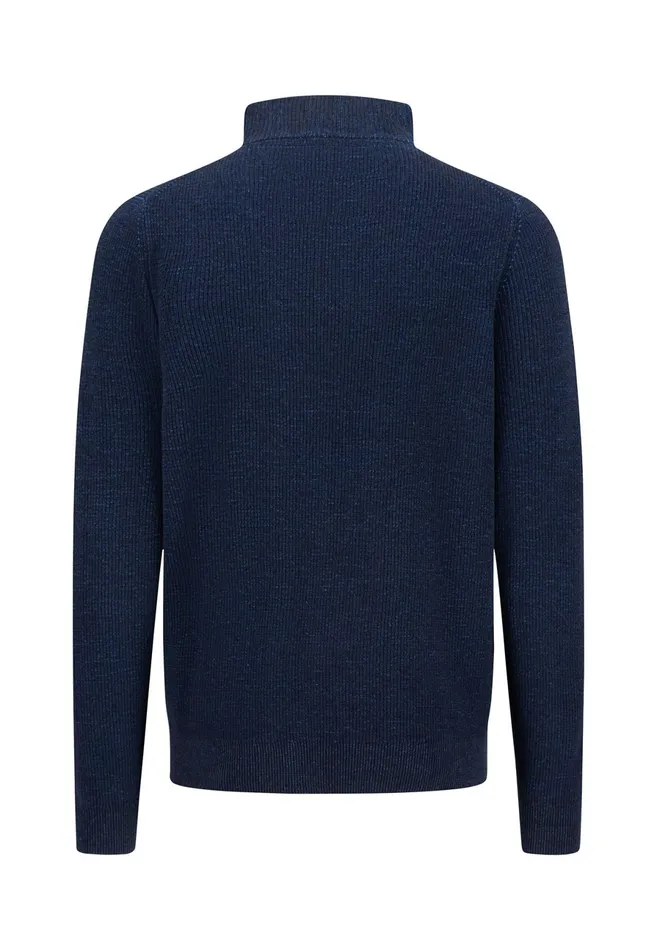 Sweater Men FYNCHHATTON Knitting Sweaters With A Troyer Collar And Logodail New Offwhitepoppy Rednavy