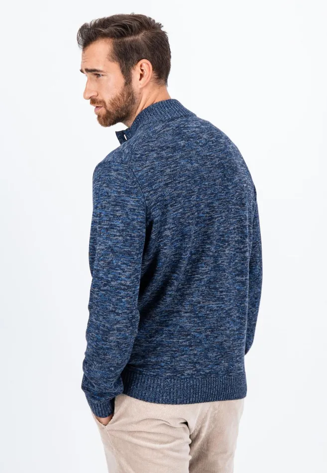 Sweater Men FYNCHHATTON Mottled Knitting Sweater Made Of Cotton Navy