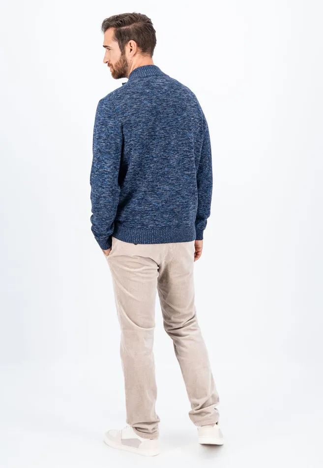 Sweater Men FYNCHHATTON Mottled Knitting Sweater Made Of Cotton Navy