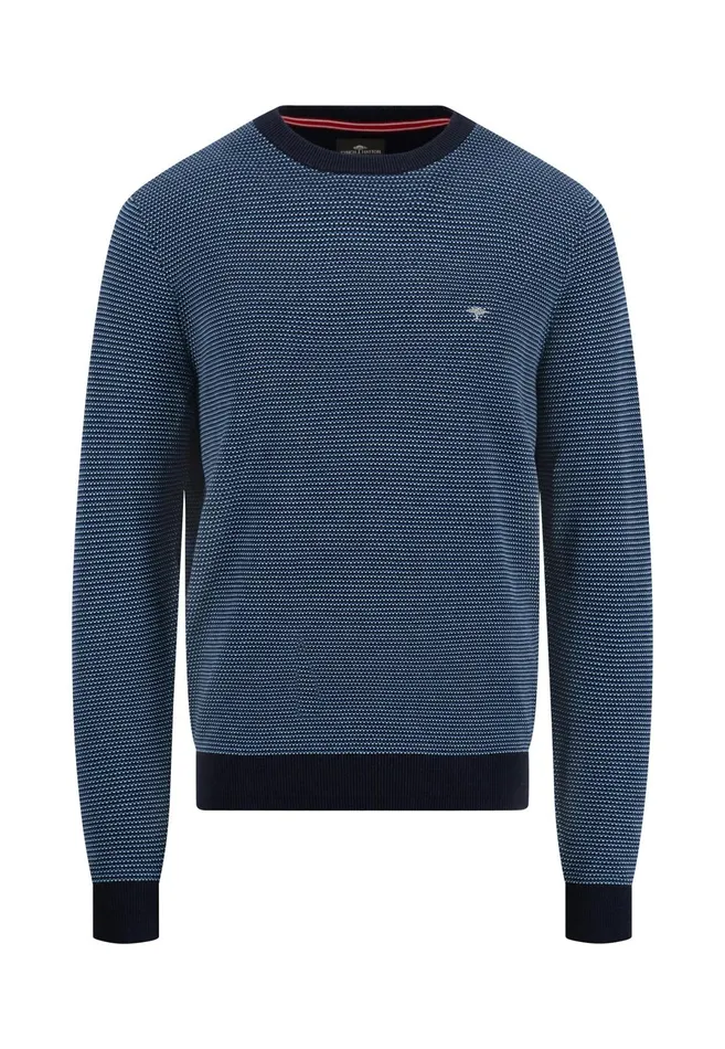 Sweater Men FYNCHHATTON Mottled Knitting Sweater With A Circular Neckline Navy Sweater Men FYNCHHATTON Mottled Knitting Sweater With A Circular Neckline Navy
