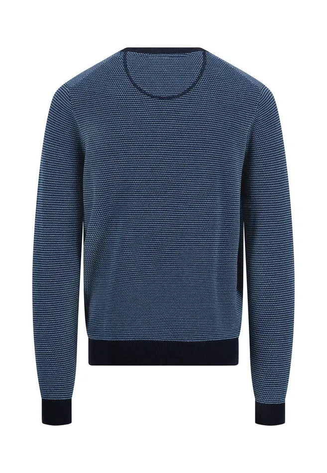Sweater Men FYNCHHATTON Mottled Knitting Sweater With A Circular Neckline Navy