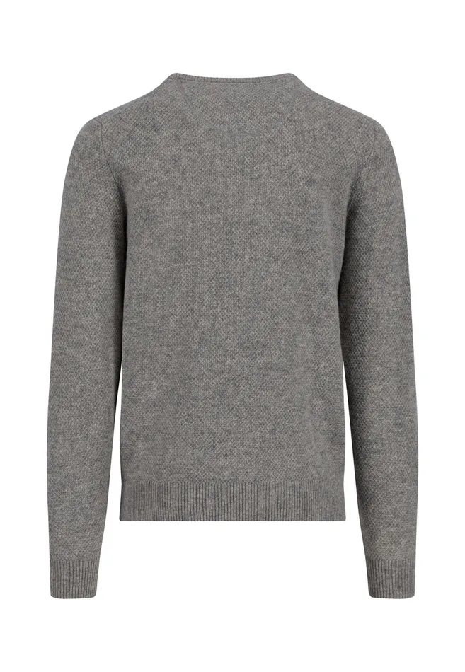 Sweater Men FYNCHHATTON Woll Mix With Structure Sweater Flamecloud Bluenavyhazelsilver