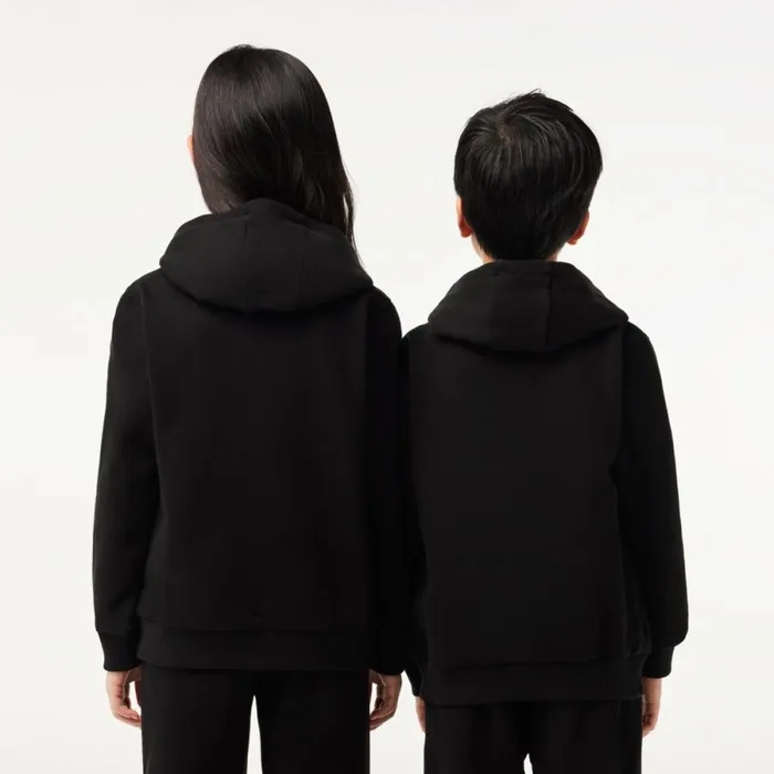 Sweaters and Sweatshirts KidsMenWomen Lacoste Kids039 Kangaroo Pocket ZipUp Hoodie Black 031