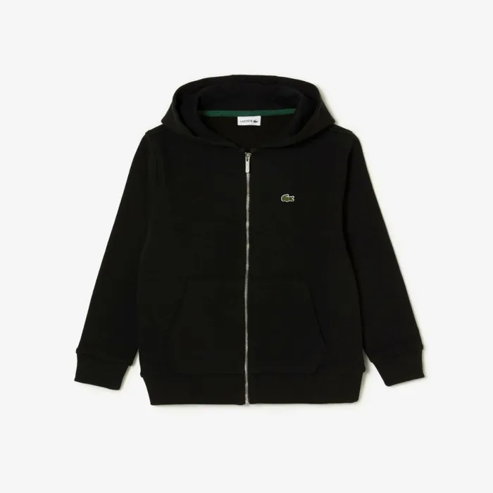 Sweaters and Sweatshirts KidsMenWomen Lacoste Kids039 Kangaroo Pocket ZipUp Hoodie Black 031